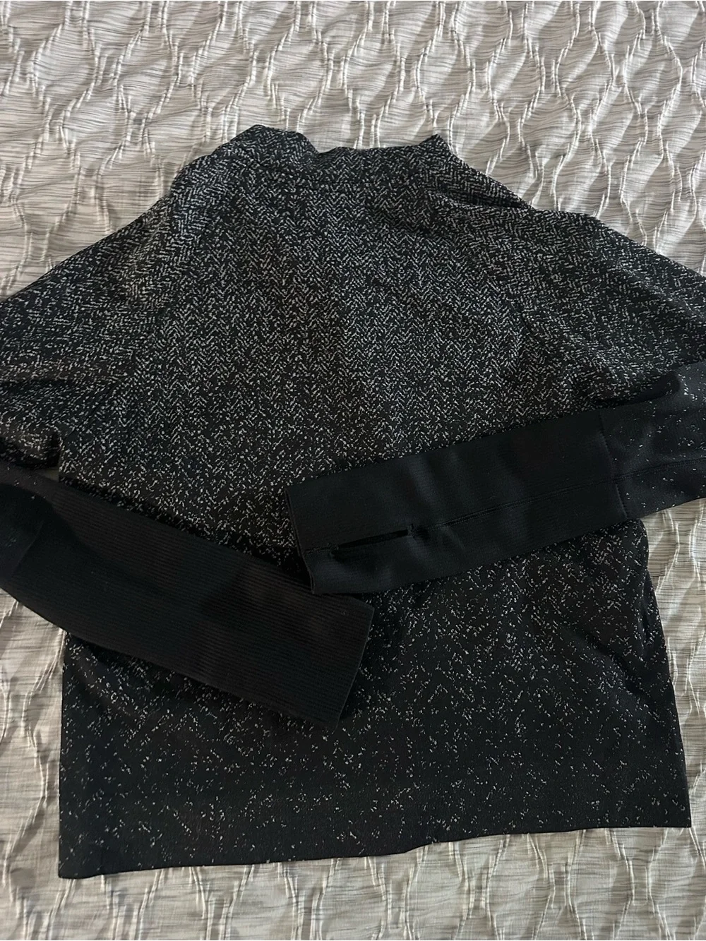 lululemon athletica Black Speckled Half-Zip Sweatshirt